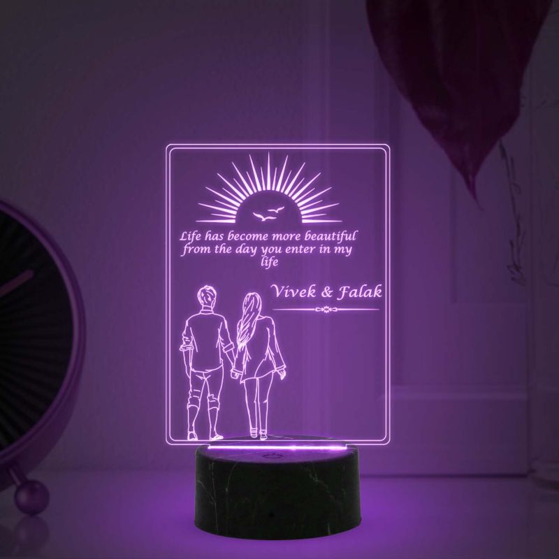 Walking Couple Night Lamp (Customized Name)